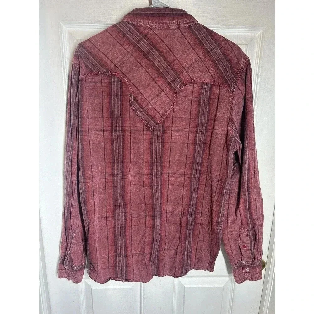 Vintage Rare unusal Levi’s Men’s Western Pearl Snap Button Shirt Size L